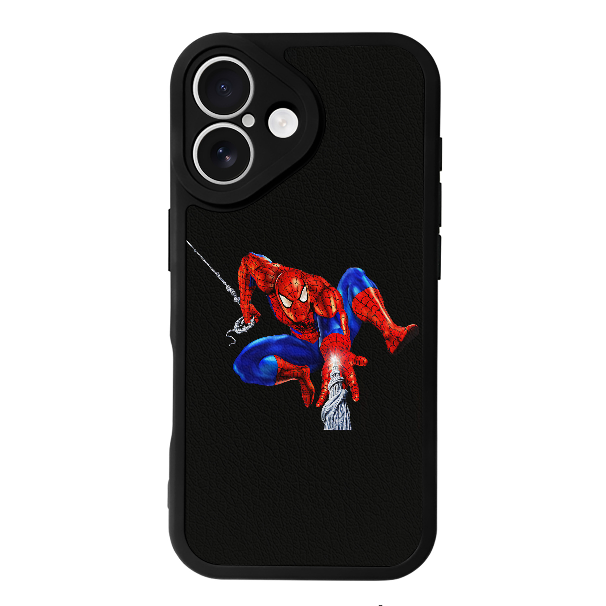 Spider Man スパイダーマン 【iPhone 16シリーズ対応】シリコンスマホケース（レザー調） 材質：シリコン